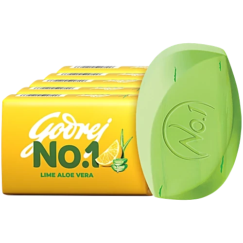 Godrej No.1 Lime & Aloe Vera Bathing Soap - Buy 4 Get 1 Free 5 x 100 g